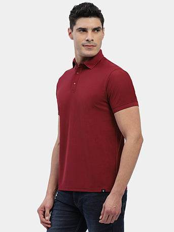 Hummel Men Maroon Jaye Sports Polo Collar Tshirt - Hummel India