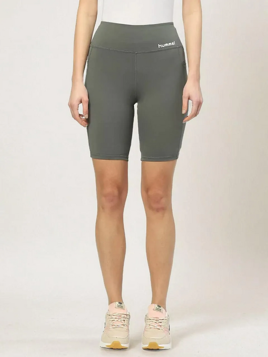 Scarlet Women Polyester Olive Green Cycling Short