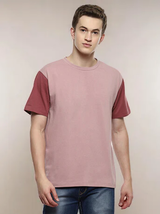 Twin Men's Block Boxy T-shirt for men in Pink