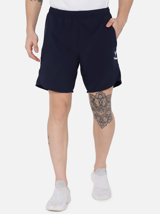 Kuro Men Polyester Navy Blue Short