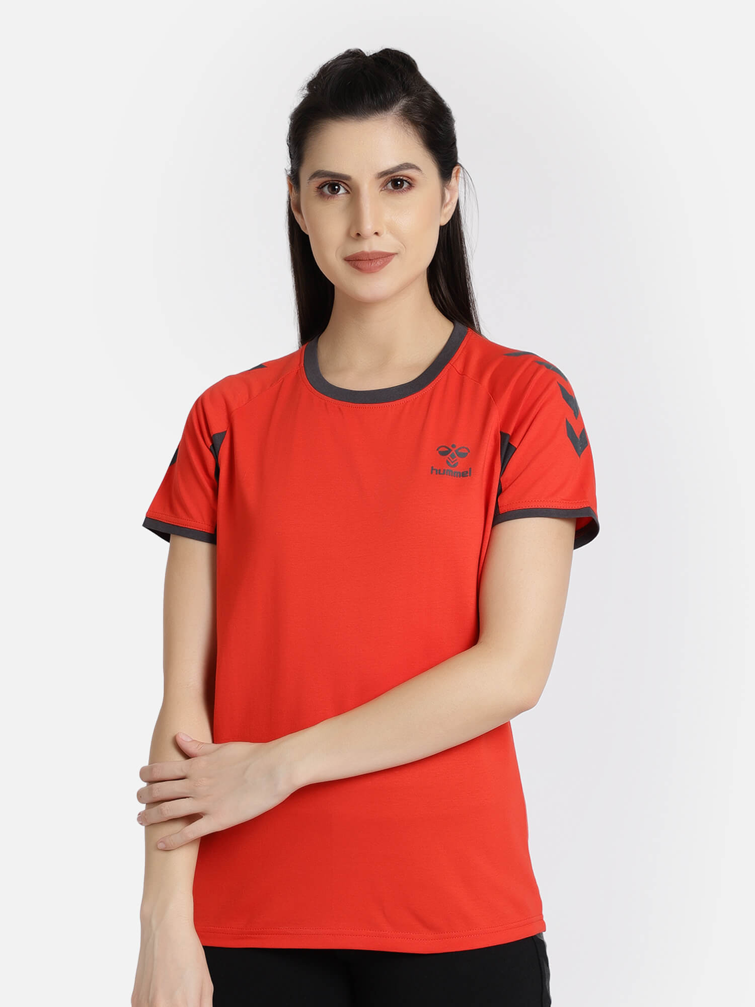 Action Cotton Red T-Shirt for Women