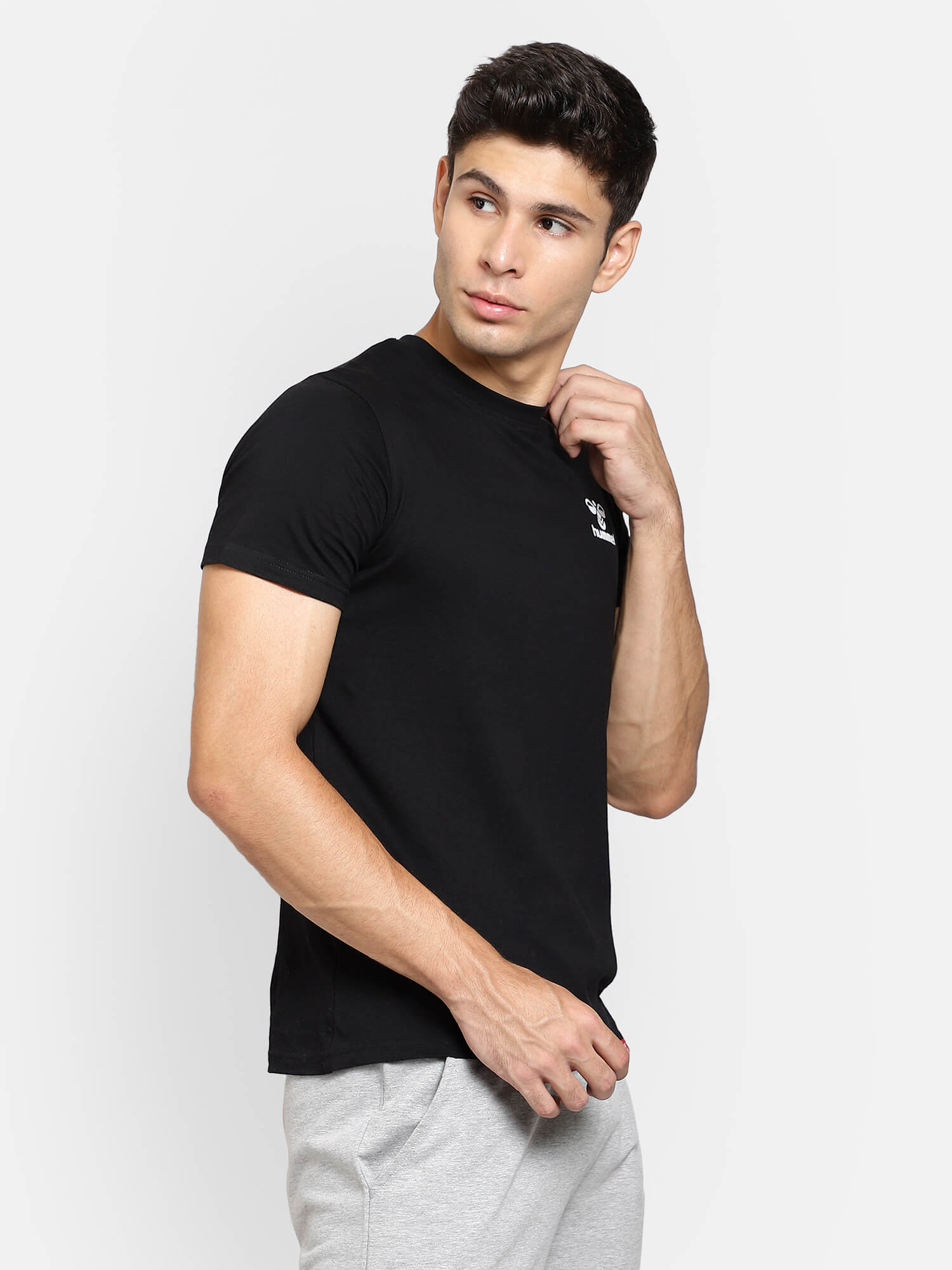 Evel Round Neck Black T-Shirts for Men