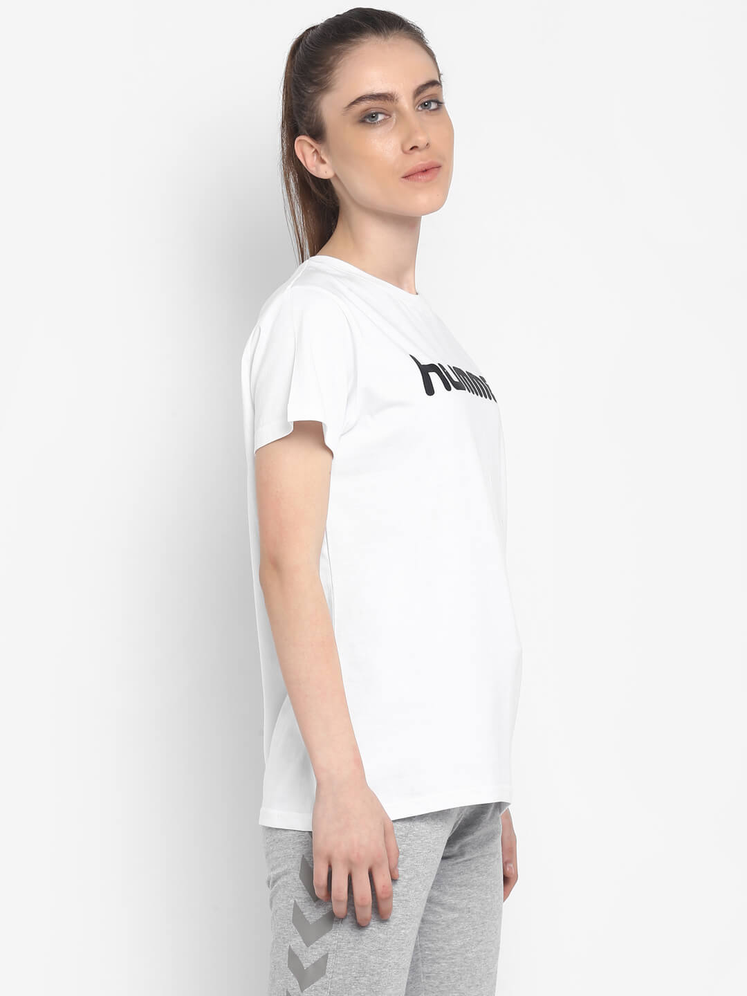 Go Cotton Logo White T-Shirt for Women