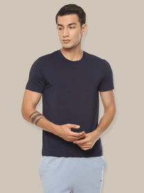 Hummel Genise Men Navy Poly T-Shirt - Hummel India