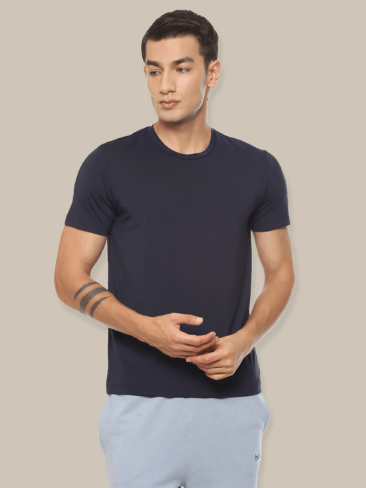 Hummel Genise Men Navy Poly T-Shirt - Hummel India