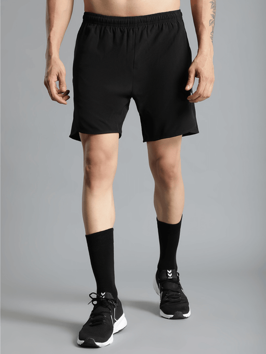 Kuro Solid Regular fit Polyester Shorts for Men with zipper pockets Comfortable Breathable Fabric Stretchable for Everyday Use Ideal for Yoga Training Gym Running or Performance