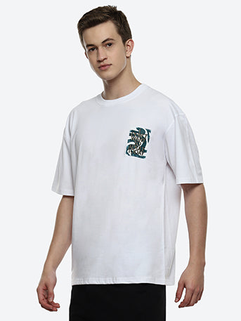 Steeze  Men's White Oversized T-shirt