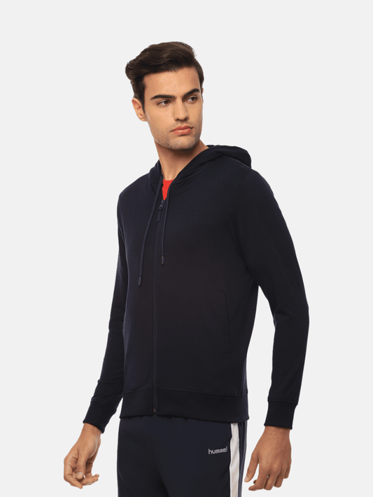 Hummel Elwin Men Blue B2B Zipper Hoodie - Hummel India