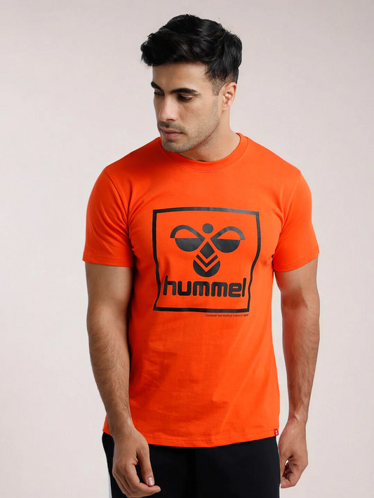 Siam Men Cotton Orange T-Shirt
