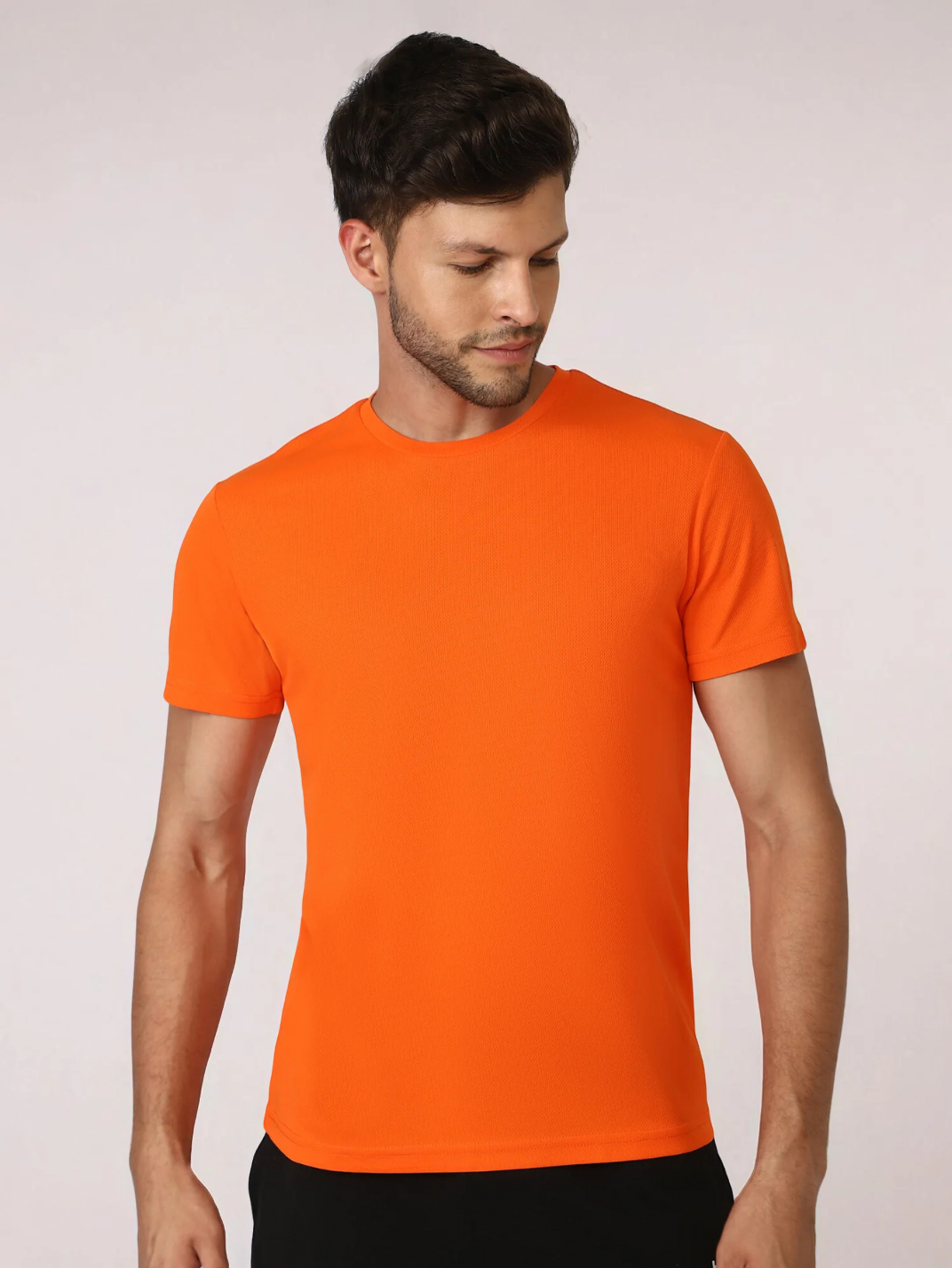 Budoc Men's Polyester T-shirt for men in Orange