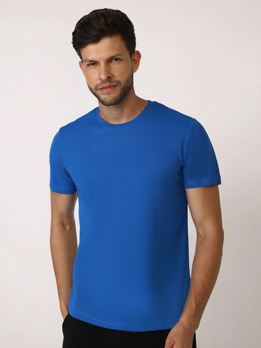Budoc Men's Polyester T-shirt for men in True Blue