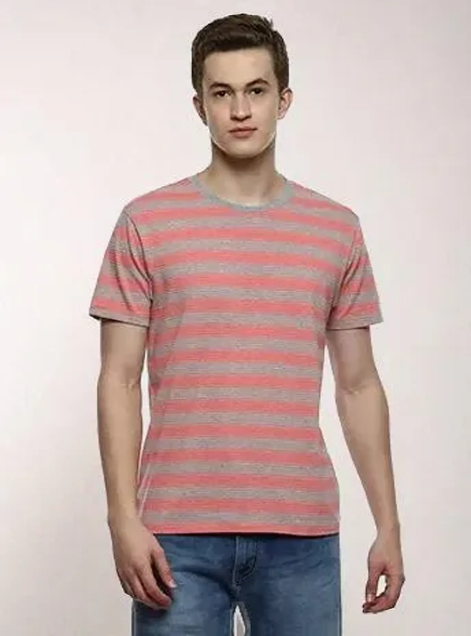 Streak Men's Stripes T-shirt for men in Pink