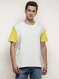 Sunset Men's Block Boxy T-shirt for men in Off white