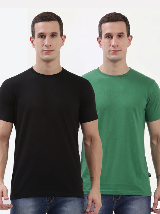 Hummel Cam Men'S T-Shirt Pack Of 2 (Black/Green)