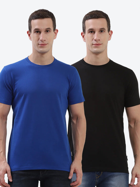 Hummel Cam Men'S T-Shirt Pack Of 2 (Black/Blue)