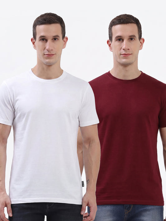 Hummel Cam Men'S T-Shirt Pack Of 2 (Maroon/White)