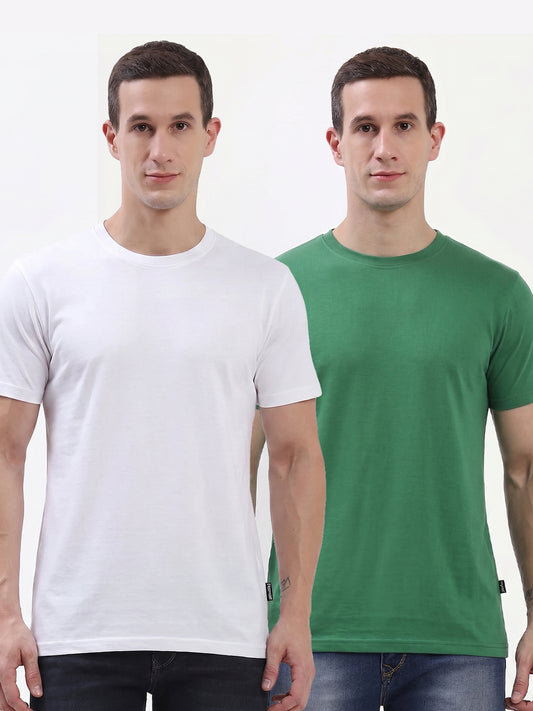 Hummel Cam Men'S T-Shirt Pack Of 2 (Green/White)