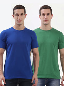 Hummel Cam Men'S T-Shirt Pack Of 2 (Green/Blue)
