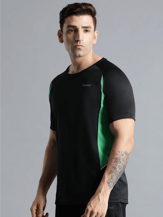 Kemper Round Neck Half Sleeve Solid Regular fit Polyester T-shirt for Men Comfortable Breathable Fabric Stretchable for Everyday Use Ideal for Yoga Training Gym Running or Performance