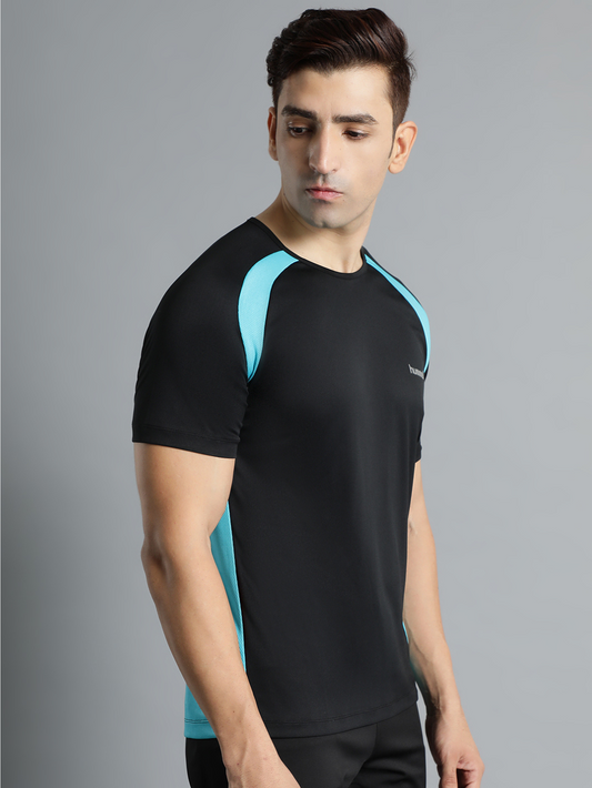 Calin Round Neck Half Sleeve Solid Regular fit Polyester T-shirt for Men Comfortable Breathable Fabric Stretchable for Everyday Use Ideal for Yoga Training Gym Running or Performance