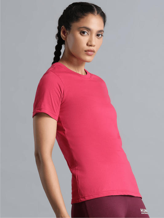 Tany Round Neck Cotton Rich Half Sleeve Solid Regular fit Cottonpoly T-shirt for Women Comfortable soft Breathable Fabric Stretchable for Everyday Use Ideal for Casualwear