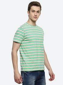 Hummel Lime Men's Green Stripes T-shirt