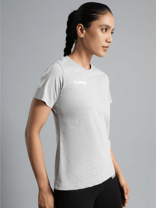 Go Cotton Round Neck Cotton Rich Half Sleeve Solid Regular fit Cottonpoly T-shirt for Women Comfortable soft Breathable Fabric Stretchable for Everyday Use Ideal for Casualwear