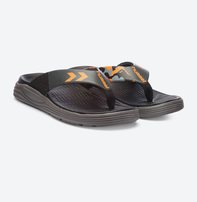 Esso Comfort Men Black Orange Flip Flops