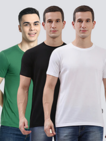 Hummel Cam Men'S T-Shirt Pack Of 3(Green/Black/White)