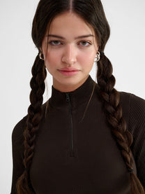 Knitted Womens Zip Top