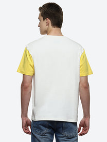 Hummel Sunset Men's Off White Color Block T-shirt