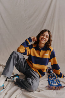 LOOSE STRIPED POLO L/S