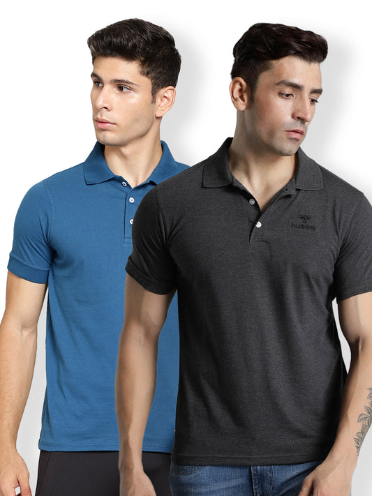 Ascon Mens S/S Polo T-Shirt Pack Of 2(Black/Navy)