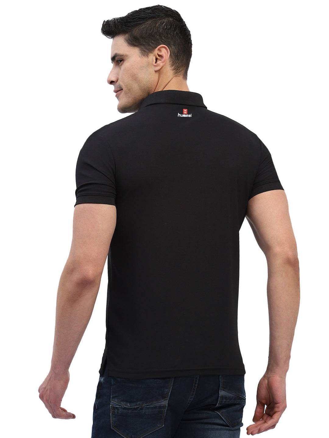 Hummel Men Black Jaye Sports Polo Collar Tshirt - Hummel India