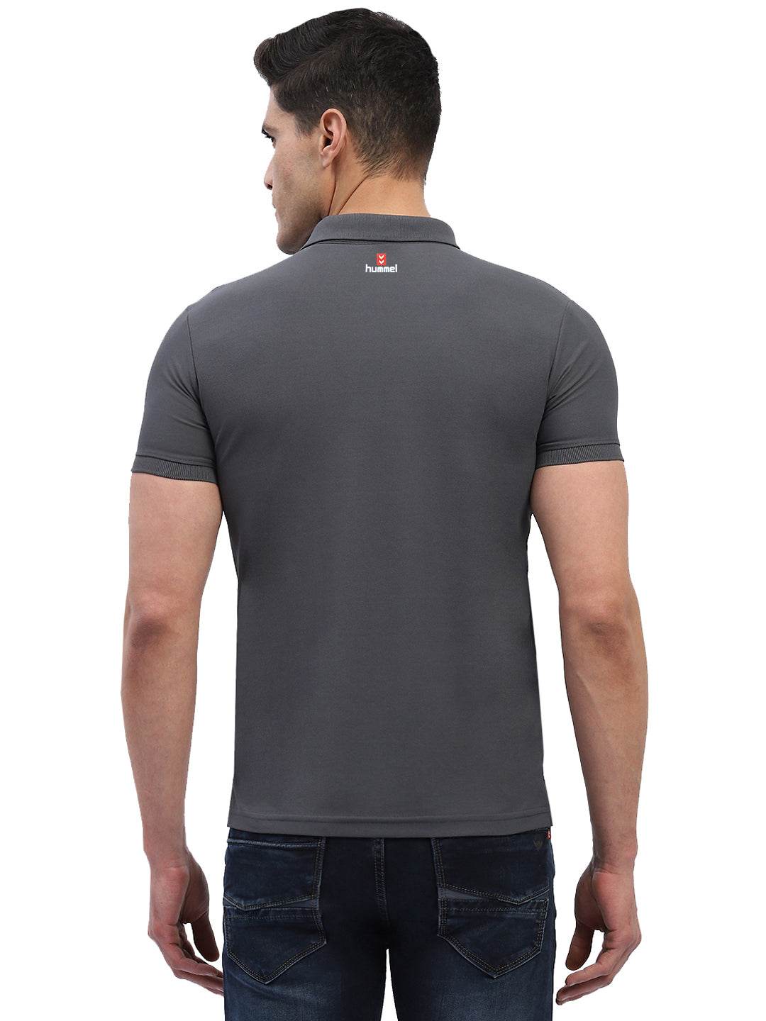 Hummel Men Grey Jaye Sports Polo Collar Tshirt - Hummel India