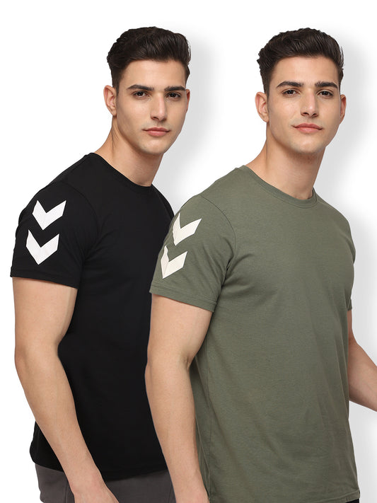Legacy Chevron T-Shirt Pack Of 2(Green/Black)