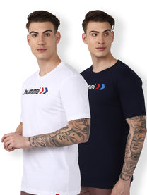 Ombi Tshirt Pack Of 2(White/Navy)