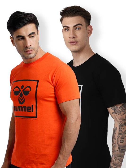 Siam Mens T-Shirt Pack Of 2(Orange /Black)