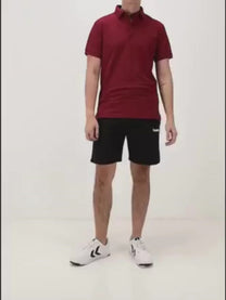 Hummel Men Maroon Swift Sports Polo Collar Tshirt