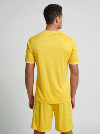 Hummel Core Men Polyester Yellow T-Shirt