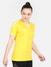 Hummel Core Women Polyester Yellow T-Shirt