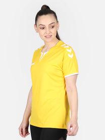 Hummel Core Women Polyester Yellow T-Shirt