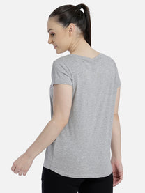 Hummel Aubree Women Cotton Grey T-Shirt