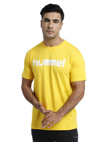 Hummel Go Men Cotton Yellow Logo T-Shirt