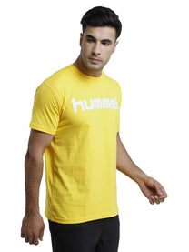 Hummel Go Men Cotton Yellow Logo T-Shirt