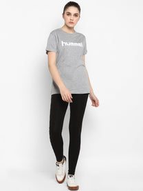 Hummel Go Women Cotton Grey Logo T-Shirt
