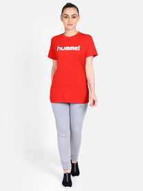 Hummel Go Women Cotton Red Logo T-Shirt