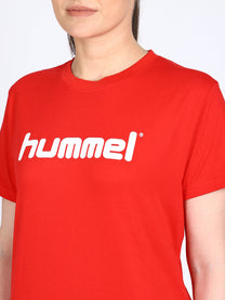 Hummel Go Women Cotton Red Logo T-Shirt