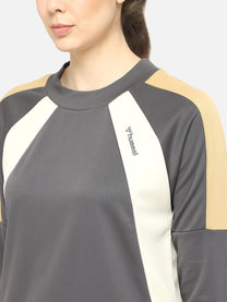 Hummel Christy Women Polyester Grey Sweatshirt