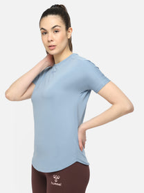 Hummel Reese Women Polyester Blue T-Shirt
